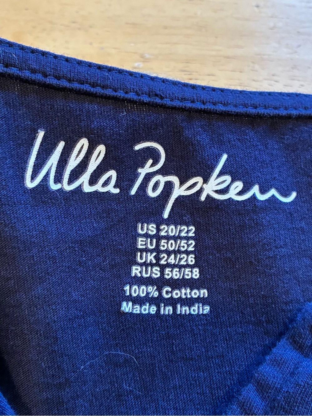 Ulla Popken Dark Navy Cotton Tunic Size 20/22 - Picture 5 of 9